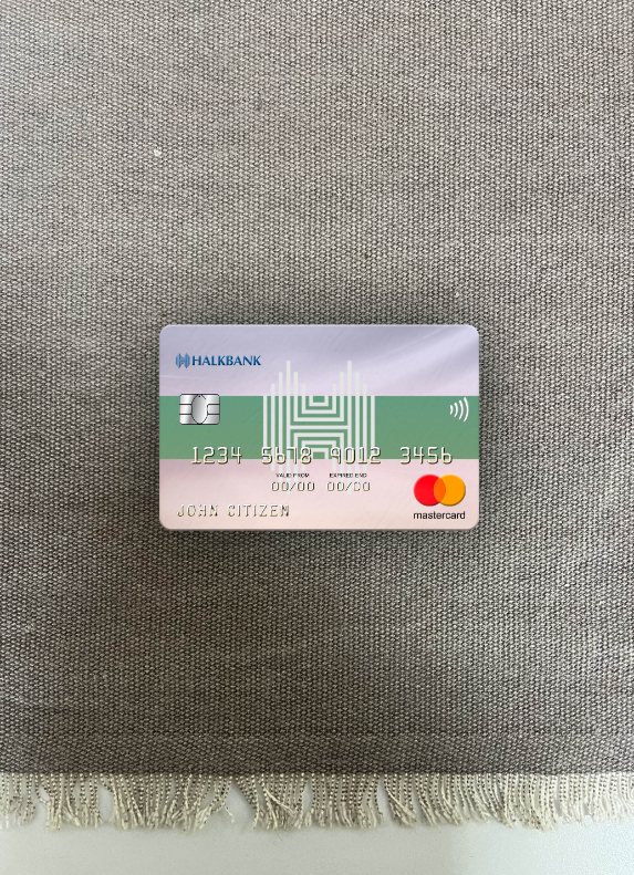 Download Turkmenistan Halkbank mastercard photolook front Photoshop template